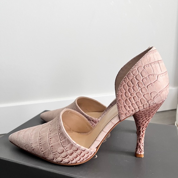 Croc embossed leather pump heels - Picture 1 of 8